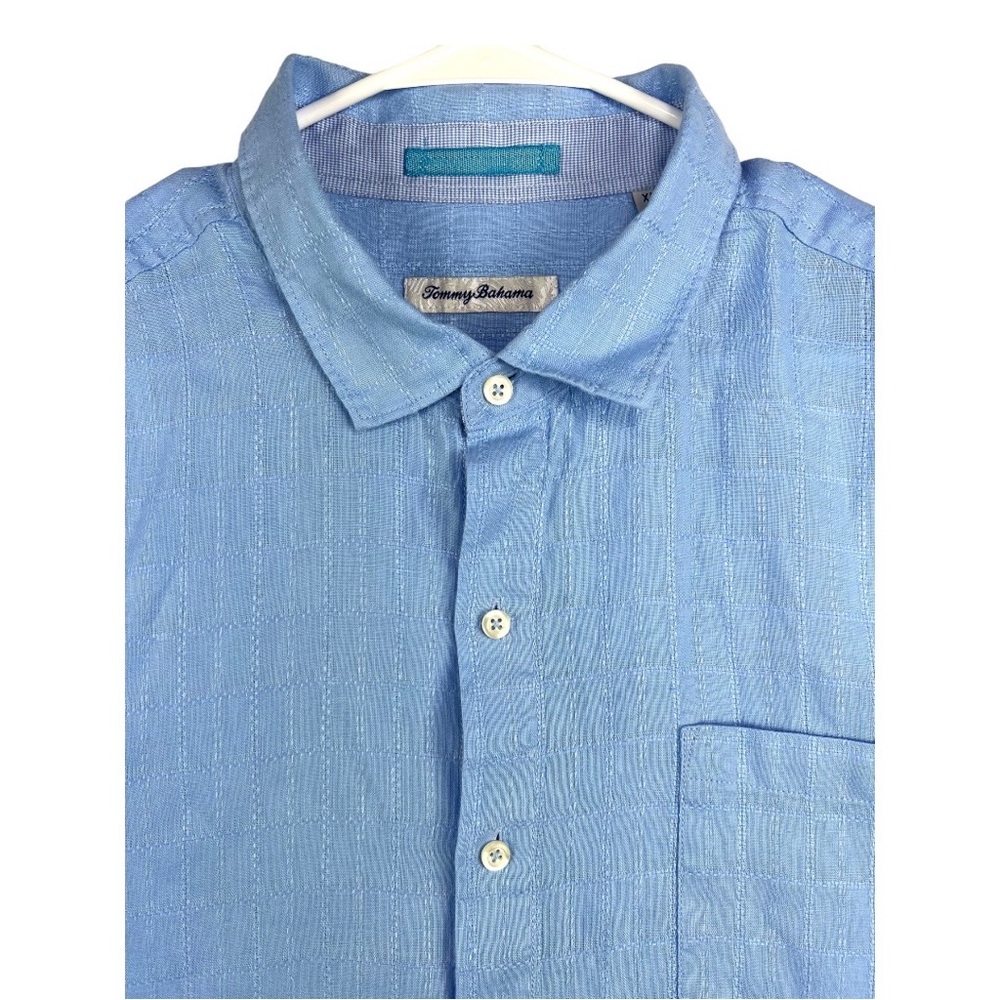 Tommy Bahama Costa Sera Blue Casual 100% Linen Camp Shirt